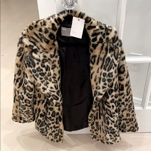 Leopard Print Faux Fur Jacket